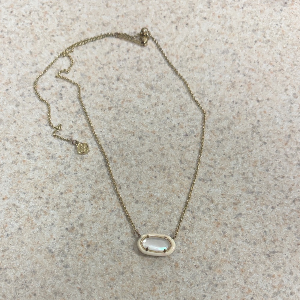 Kendra Scott Elisa Gold Necklace with Enamel Frame